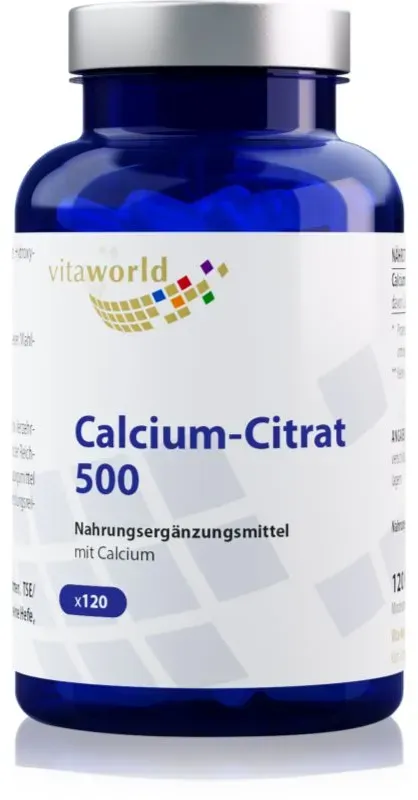 Vita World Calcium citrat 500 Kapseln mit Kalzium 146 g