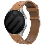 Strap-it Huawei Watch 5 Armband Leder für Huawei Watch 5  - 46mm - Braun - Schnallenverschluss