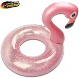 Aufblasbarer Flamingo Poolring für Erwachsene Kinder, 90cm, langlebiges PVC