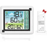 LCD Funk-Wetterstation mit Außensenor Thermometer Hygrometer Digital Weather