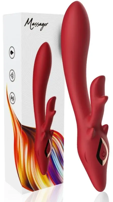 ARMONY - Elch Rabbit Vibrator gebogen Rot