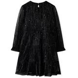 vidaXL Blusenkleid Kinderkleid mit Langen Ärmeln Schwarz 116