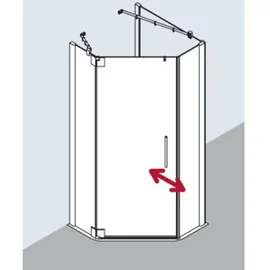 Kermi Pasa XP Fünfeck-Duschkabine mit Pendeltür rechts 870 - 910 x 200 cm Silber/Transparent PXR00F22201AK