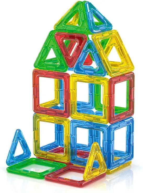 Tokky 36-teilige Magnetbausteine Mini-Bauspielzeug für Anfänger Bildung Starke Magnetstruktur Sicheres ABS-Material Buntkarton CQ10