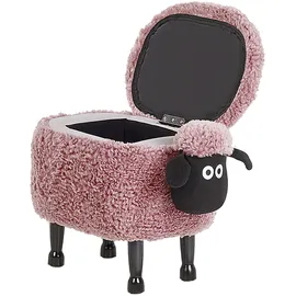 Beliani Hocker Sheep Stoff 55 x 40 x 35 cm Rosa