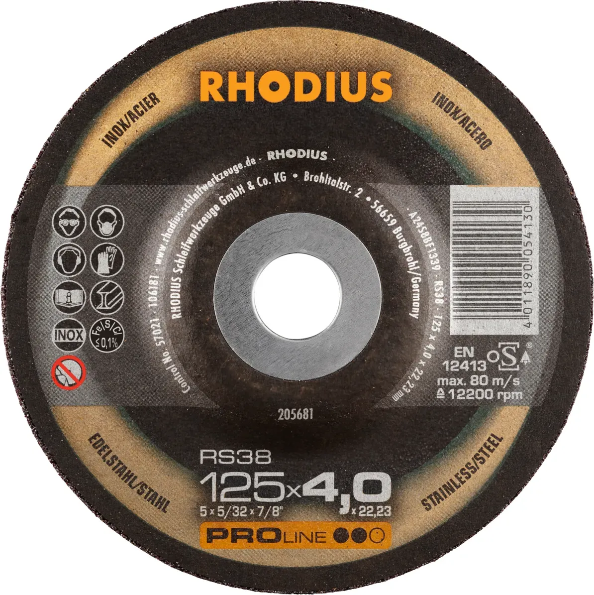 RHODIUS RS38 Schruppscheibe 125mm - Qualitäts Schruppscheibe für optimale Leistung