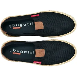 Bugatti Espadrille Slipper, Schlupfschuh, Sommerschuh mit Kontrastdetails schwarz 43 EU