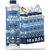 CPAP destilliertes Wasser für CPAP Gerät, keimreduziert Wasser für Sauerstoffgerät, Inhalator, Luftbefeuchter, Atemgas-Befeuchtung, Mapeau (10x 500ml)