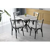 Skye Decor, Safir - 1461, Esstisch, Weiß, 100 % MELAMINBESCHICHTETE SPANPLATTEN, 80 x 80 x 75 cm - Weiß