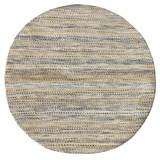 HAMID - Woll- und Jute-Teppich Runden Olivia, Handgewebter Woll-Jute-Teppich für Wohnzimmer, Schlafzimmer, Blau Geädert, (150 x 150 cm)