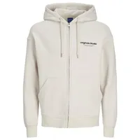 JACK & JONES Sweatjacke in Creme - L