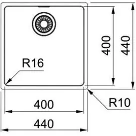 Franke MRX 110-40 rechts Unterbauspüle Edelstahl gebürstet Handbetätigung 1100 x 400 mm