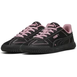 Sneaker PUMA "Puma Club Kayzer Satin Princess Damen", Gr. 37.5, schwarz poised pink, Obermaterial: Kuhleder, Textil, Synthetik; Futter: Textil; Innensohle: Textil; Laufsohle: Gummi, Schuhe