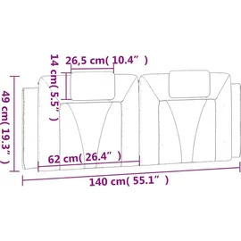 vidaXL Kopfteil-Kissen "Viana" Schwarz 140 cm Kunstleder