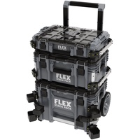 Flex Transportkofferset STACK PACK Standard (aus Schlagfestem Kunststoff, mit Schnellverbindungsverschlüsse, Werkzeugkoffer) 531461