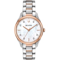 BULOVA Damen Analog Quarz Uhr mit Edelstahl Armband 98P183