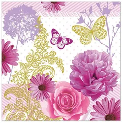 Papstar Servietten Charlene lila 33x33cm 3lagig 20 Stück 1er Pack