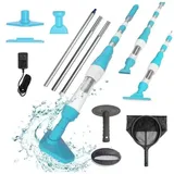 3-in-1 Akku-poolsauger, Wiederaufladbarer Akku, 90 Minuten Laufzeit, Ideal Für Kleine Pools, Whirlpools Und Spas – Blau