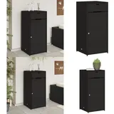 Vidaxl - Gartenschrank Schwarz 55x55x111 cm Poly Rattan - Outdoor-Schrank - Gartenschrank - Stauraum - Gartenorganisation - Rattan Gartenmöbel - Home