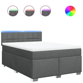 vidaXL Boxspringbett 140 x 200 cm Dunkelgrau
