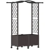 vidaXL Hochbeet mit Rankgitter und Dach 125 x 40 x 144 cm Braun