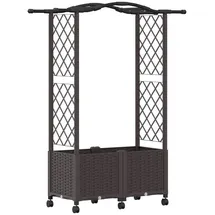vidaXL Hochbeet mit Rankgitter und Dach 125 x 40 x 144 cm Braun
