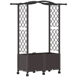 vidaXL Hochbeet mit Rankgitter und Dach 125 x 40 x 144 cm Braun
