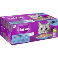 Whiskas Portionsbeutel Multipack 1+ Fisch Auswahl in Gelee 40x85g