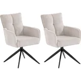 Set One by Musterring Armlehnstuhl Tucson Stoff beige/schwarz 2er Set