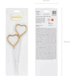Partydeco Wunderkerzen Herz ca. 16,5 cm | Gold - Gold