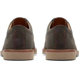 CLARKS Atticus Lt Lace Oxford, Dunkelgraues Nubuk, 43 EU
