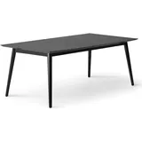 Hammel Furniture Esstisch HAMMEL FURNITURE "Meza Designtisch mit Auszugsfunktion und 2 Einlegeplatten", schwarz (schwarz, schwarz, schwarz), B:210cm H:74cm T:100cm, Tischplatte: Schwarzes nanobehandeltes Fenix-Laminat (schwarzer Rand), Gestell: Massive Esche.