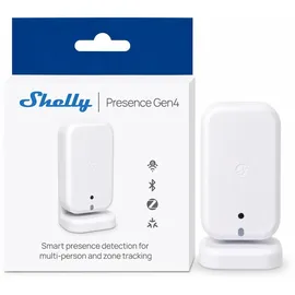 Shelly Presence Gen4, Präsenzsensor, mmWave, 10 Zonen, WLAN, Zigbee, Bluetooth, Matter, weiß