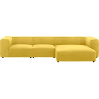 W.Schillig Ecksofa »around-the-block«, mit eleganter Biese, mit Federkern, Breite 341 cm gelb