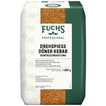 FUCHS Professional - Drehspiess Döner Kebab Gewürzzubereitung | Gewürz für den typischen-Döner Geschmack | Profi-Qualität für Großverbraucher und Gastronomie | 1 kg im recyclebaren Beutel
