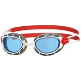 Zoggs Predator Schwimmbrille, Weiß/Rot/Tönung, Größe S