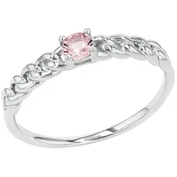 Fingerring AMOR "2037272/-73/-74/-75/-76" Gr. 52, bunt (silberfarben, rosa, rosa), Fingerringe, Damen, 52, Silber 925 (Sterlingsilber), 1,3mm, mit Zirkonia (synth.)