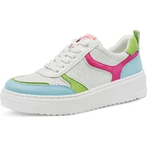 Marco Tozzi Sneaker flach mit Schnürsenkeln Freizeit, Weiß (White Comb), 39 EU