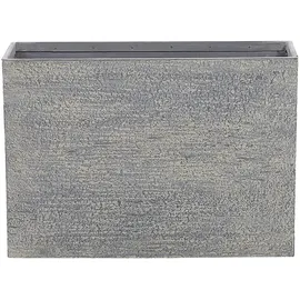 Beliani Blumentopf grau rechteckig 29/70/50 cm Edessa