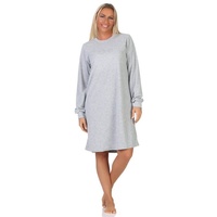 Normann Nachthemd Normann Damen Frottee langarm Nachthemd - auch in Übergröße grau 60-62