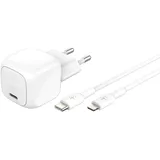Belkin BoostCharge kompaktes Ladegerät, PD, und PPS inkl.lightning Kabel Weiß