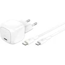 Belkin BoostCharge kompaktes Ladegerät, PD, und PPS inkl.lightning Kabel Weiß