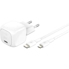 Belkin BoostCharge kompaktes Ladegerät, PD, und PPS inkl.lightning Kabel Weiß
