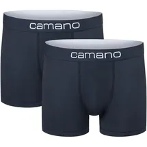 CAMANO Boxershorts unifarben blau/weiß M 2er Pack