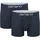CAMANO Boxershorts unifarben blau/weiß M 2er Pack