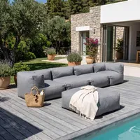 Oviala Modulares Ecksofa 5-Sitzer grau