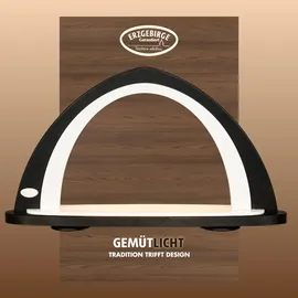 Weigla schwarz-weiß Lichterbogen zum Dekorieren, Leerbogen aus Holz schwarz (schwarz, weiß), B:52cm H:29,7cm T:9cm, Holzwerkstoff, Schwibbögen, Made in Germany, für Weihnachten und das ganze Jahr aus dem Erzgebirge