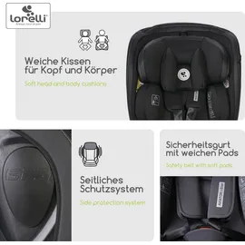 Lorelli Kindersitz Aviator, Mitwachsender Autositz mit Isofix schwarz