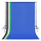 vidaXL Fotohintergrund Fotostudio Set mit 5 farbigen Hintergründen und einstellbarer Aufhängu schwarz