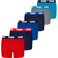 Puma Boxershort 6er Pack in Rot/Blau/Grau | Gr.: 146/152
